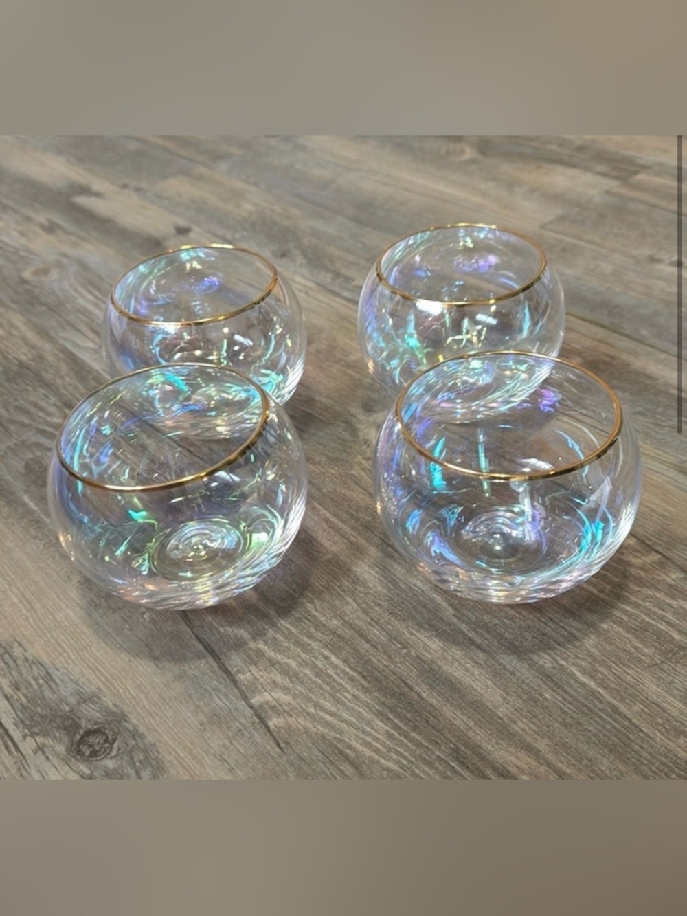 Cupcakes & Cashmere set of 4 round stemless wine glasses